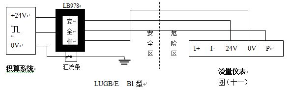 氯甲烷流量計(jì)本安防爆型接線圖