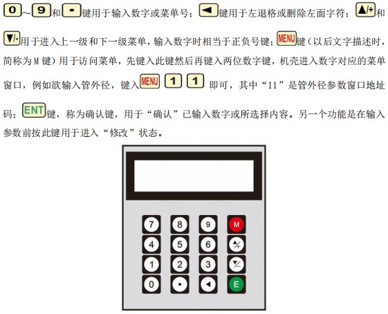 超聲波流量計(jì)按鍵說明圖